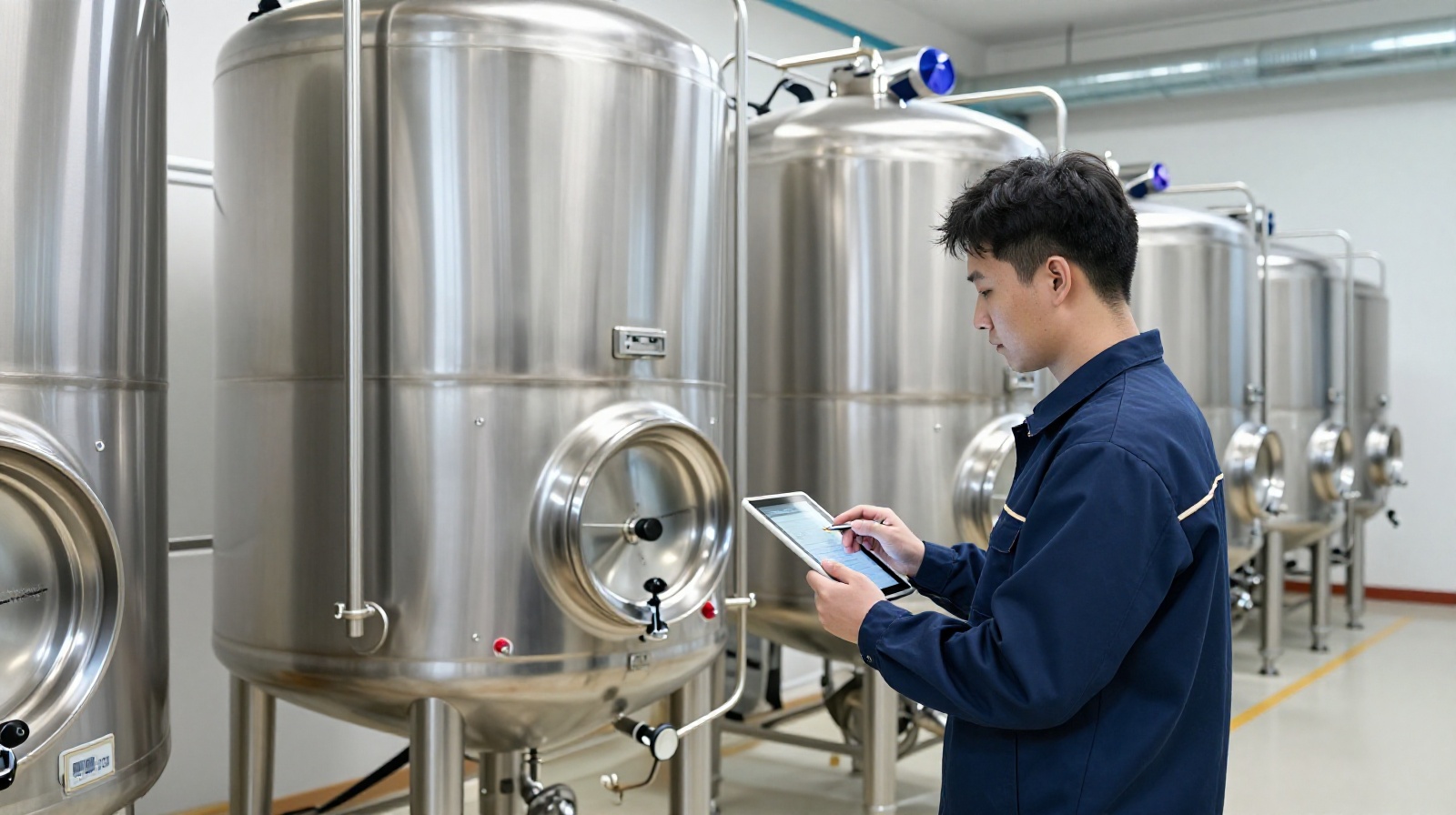 Modern wine production facility in Ningxia with technology monitoring systems