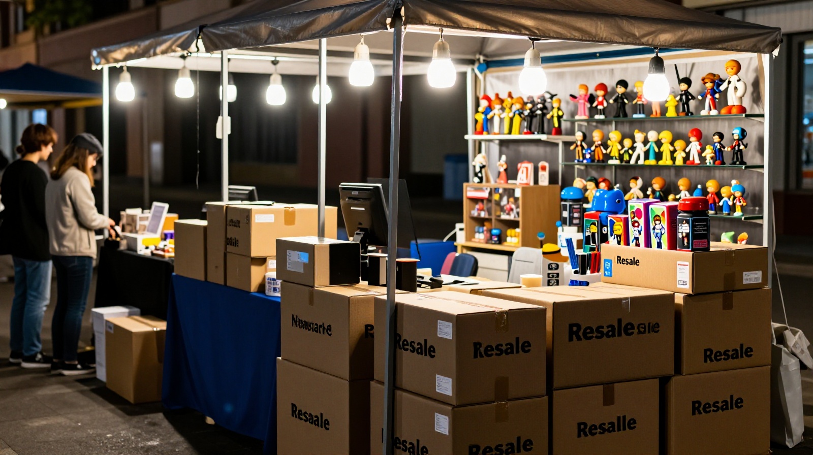 Secondary market stall selling rare blind box figures at high prices in China