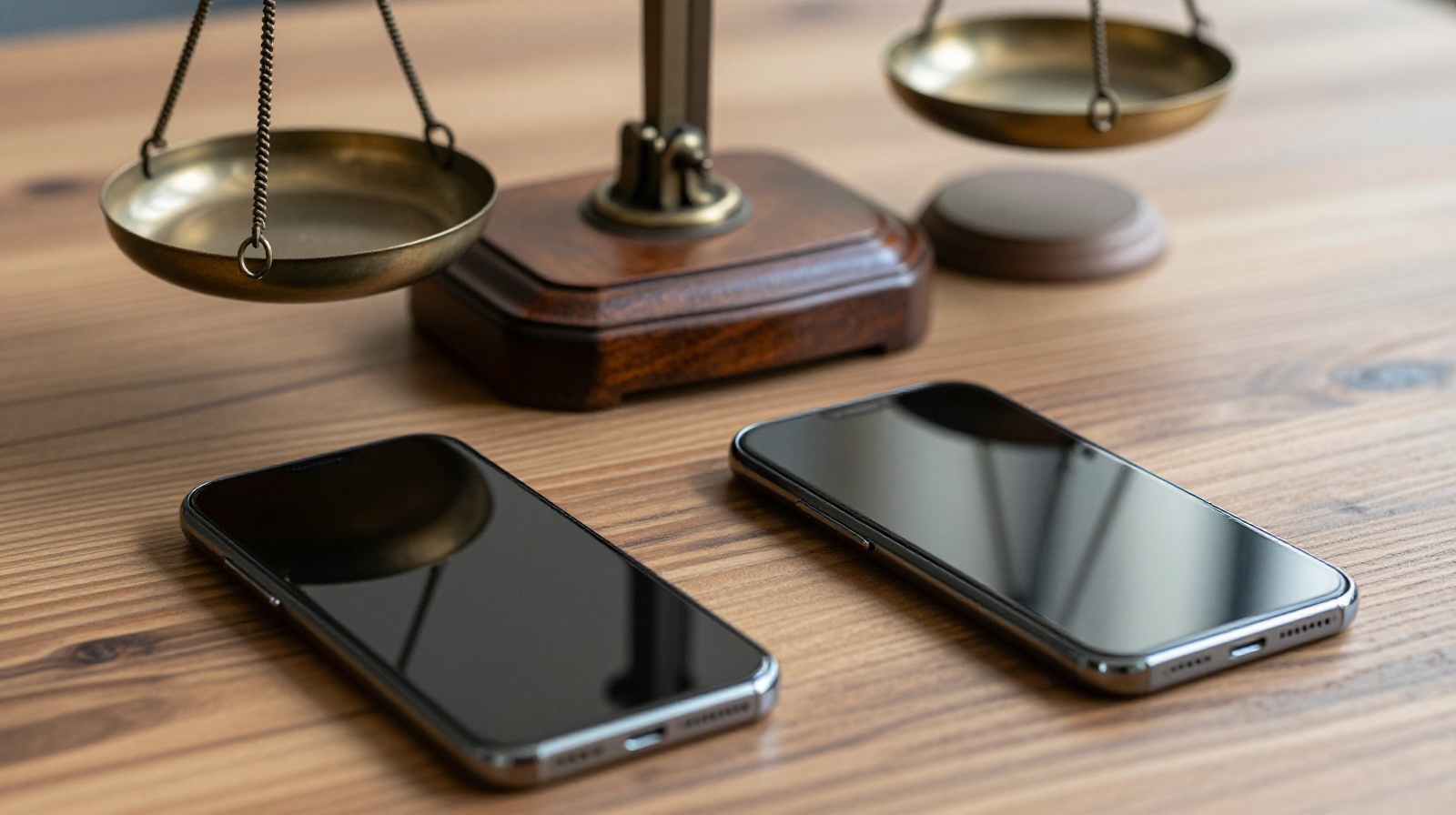 Traditional Chinese weighing scale placed next to a modern smartphone symbolizing the blend of old philosophy and new tech