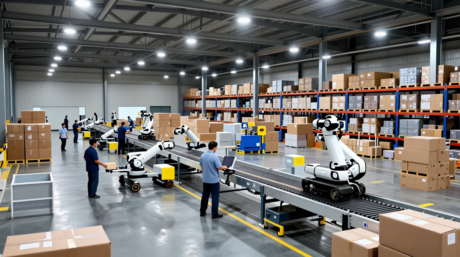Automated warehouse processing millions of parcels during Double 11