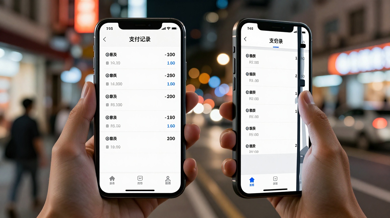 Digital wallet app interface on a smartphone displaying recent transactions in Shenzhen