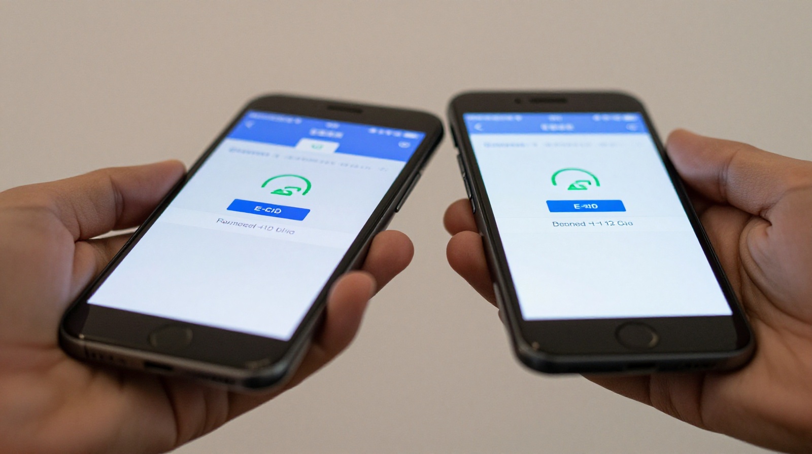 Smartphones demonstrating offline digital currency transfer