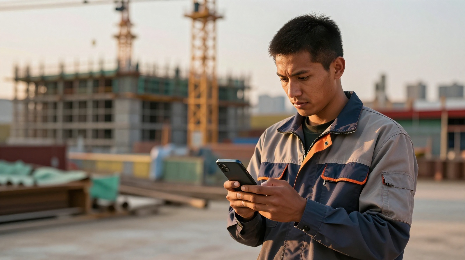 Migrant worker using digital finance app