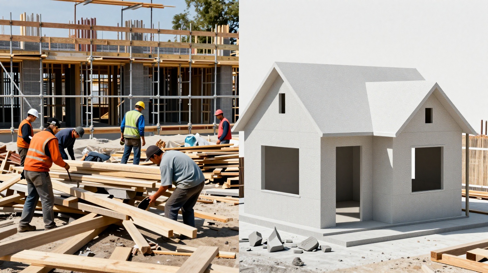 Comparison of traditional vs 3D printing construction