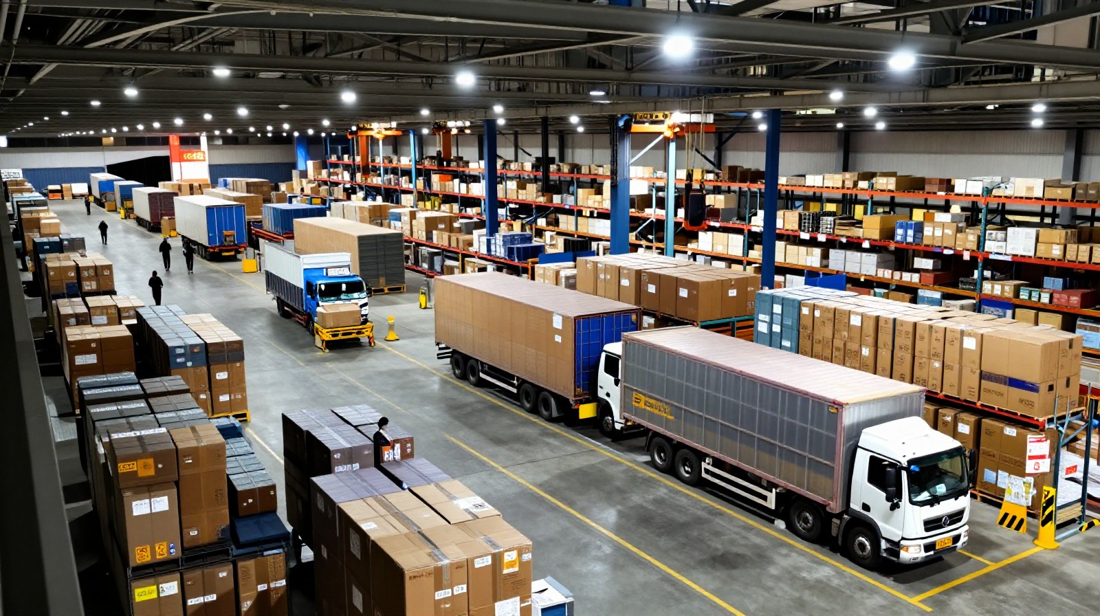 Packages being sorted and shipped from a high-tech logistics center in Shenzhen for global delivery
