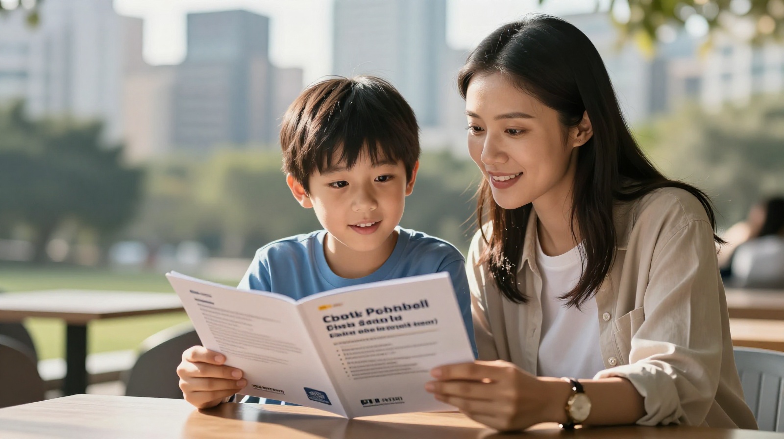 Chinese parents discussing vocational education options with their children