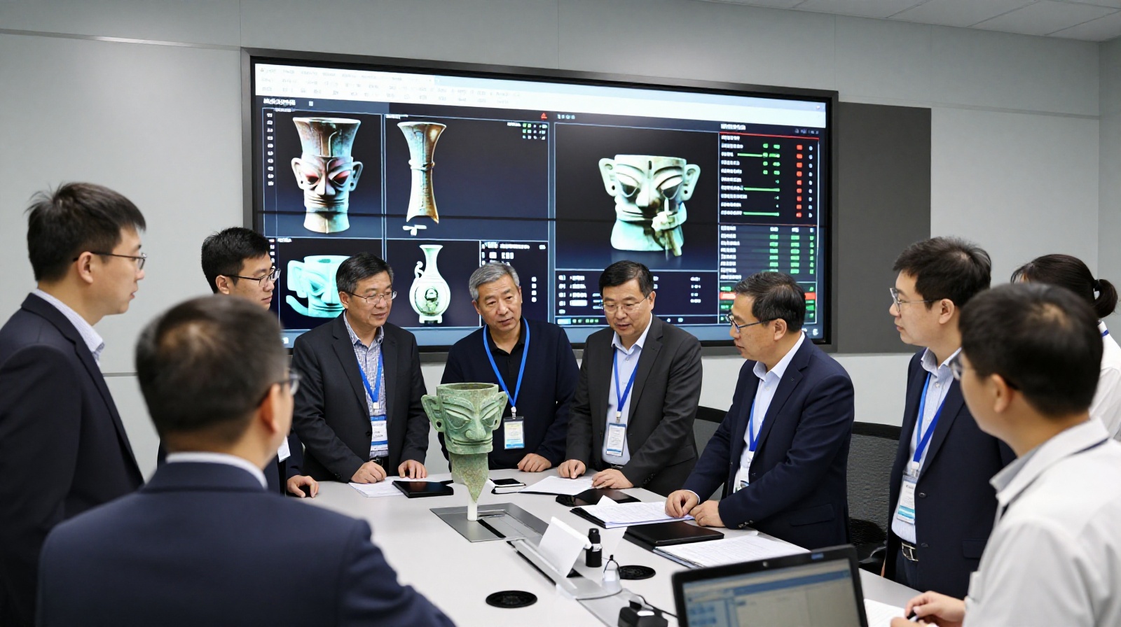 International scholars collaborating with Chinese experts on digital analysis of Sanxingdui bronze artifacts