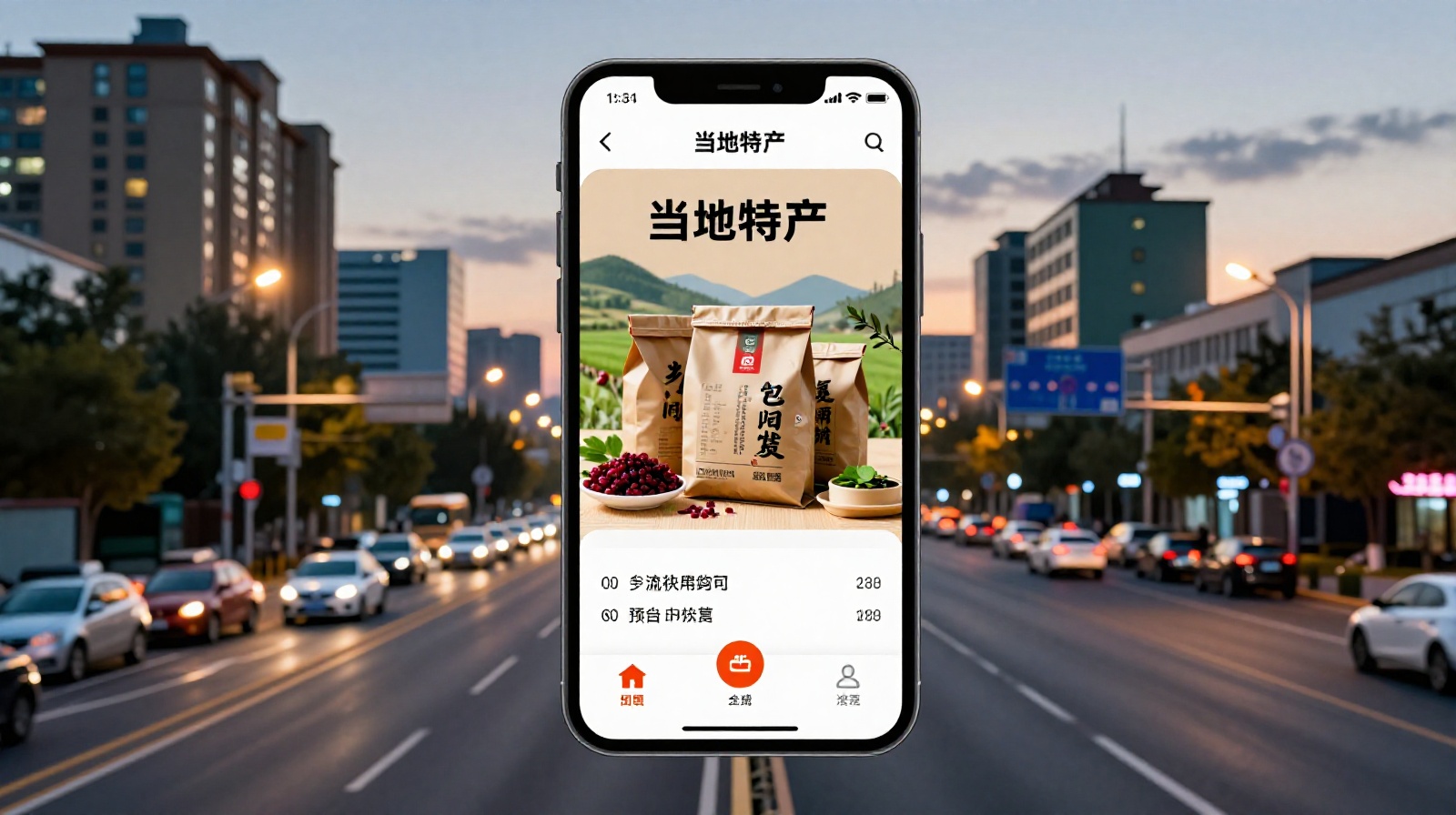 Smartphone displaying a food delivery app connecting rural cooks to urban customers in Qinghai