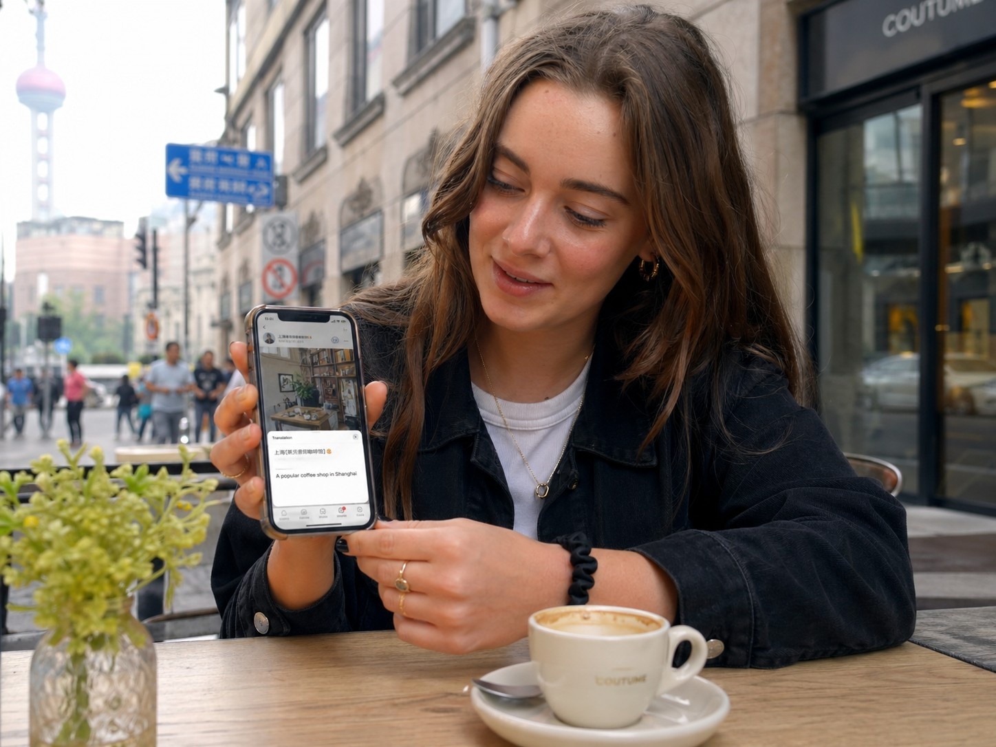 Foreign visitor using translation tools to navigate the Chinese social media platform Xiaohongshu