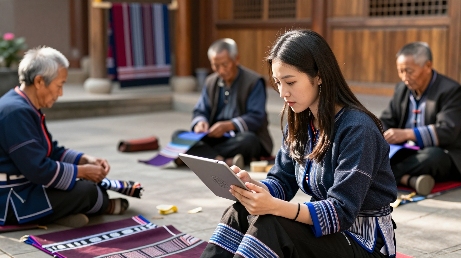 Young designer collaborating with local artisans in Jinghong