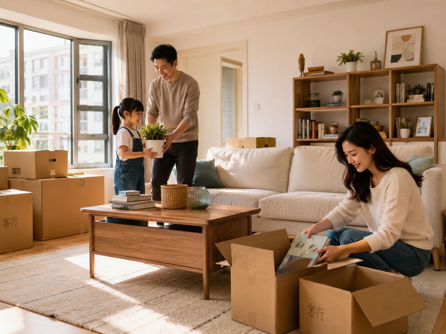 Chinese family moving into new affordable apartment home in Zhengzhou