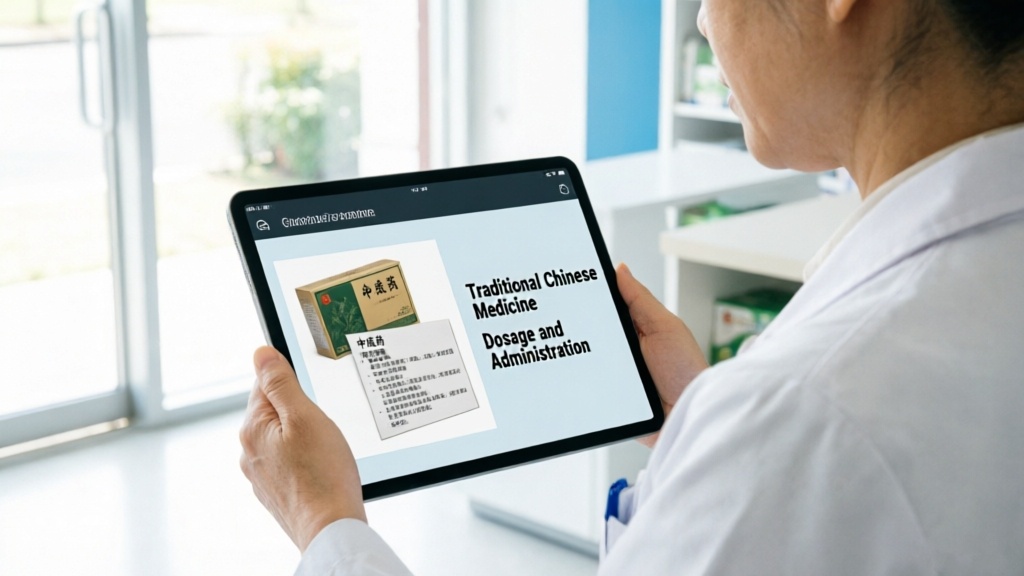 Using a smartphone app to translate Chinese medicine instructions for better understanding.