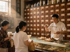 Stepping into a Traditional Chinese Medicine Pharmacy: Wisdom in Wooden Drawers