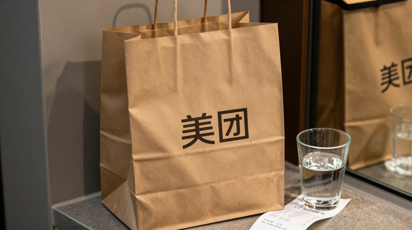 Opaque medication delivery package from Meituan ready for pickup