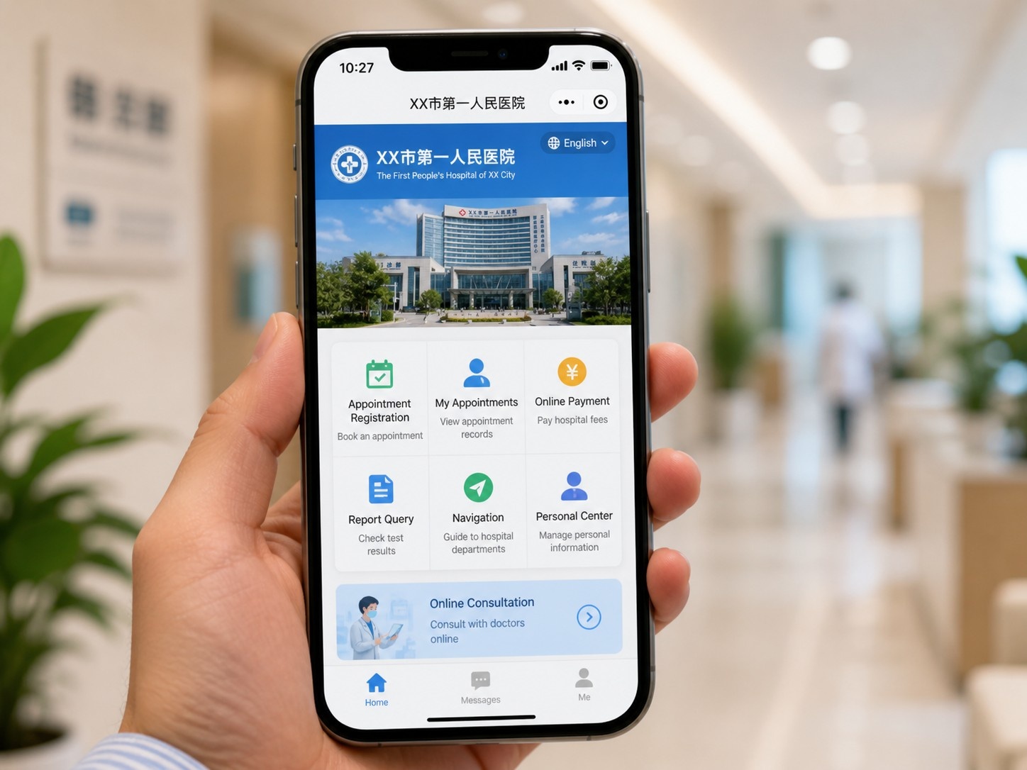 Using a mobile app to book an appointment at a Chinese hospital's international department