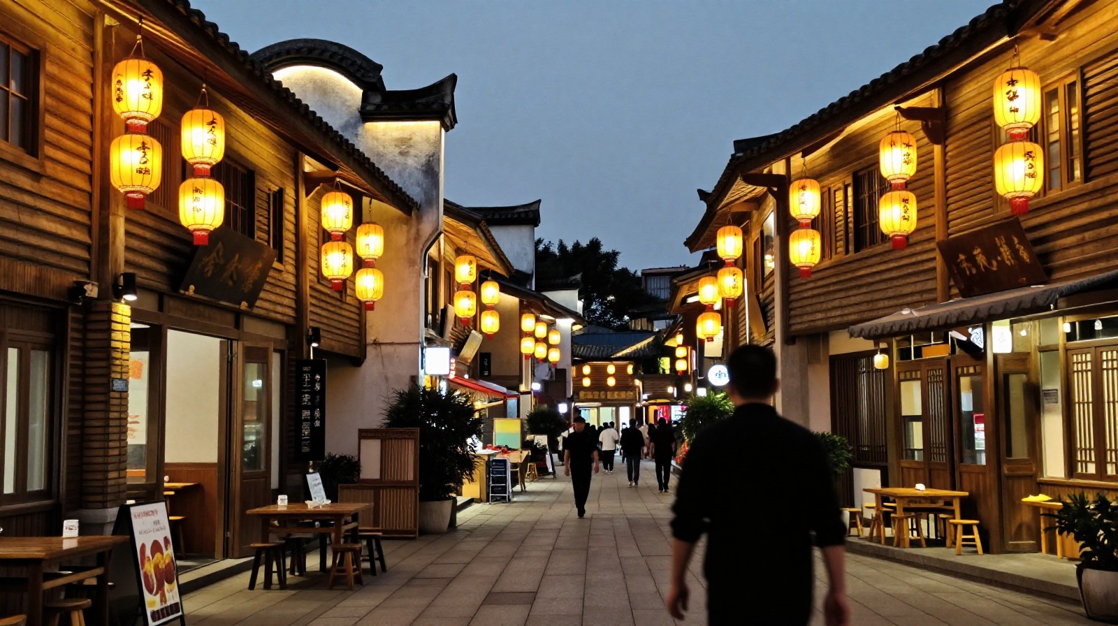 The historic Three Lanes and Seven Alleys in Fuzhou at twilight, symbolizing the blend of tradition and modern life in the city.