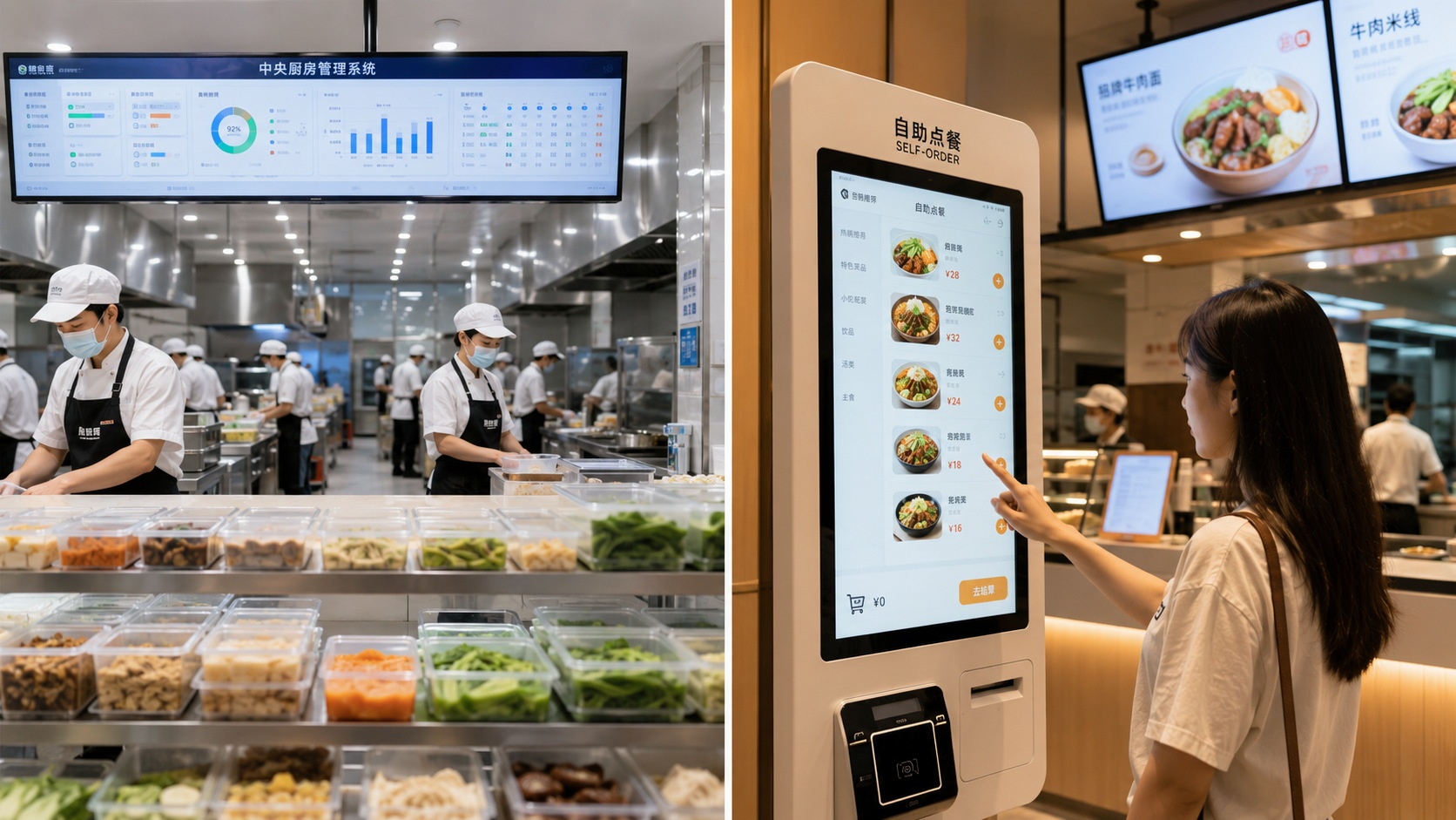 Modern Malatang kitchen operations featuring digital ordering and standardized ingredient preparation.