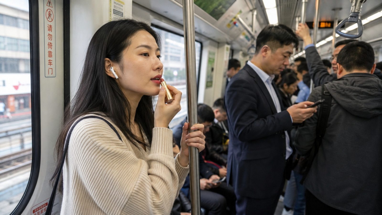 The Subway Vanity: Doing a Full Face of Makeup on a Moving Train