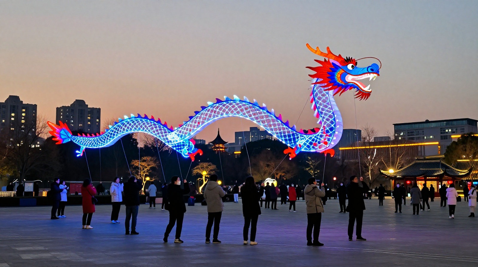 The Competitive World of Giant LED Kites in the Night Sky