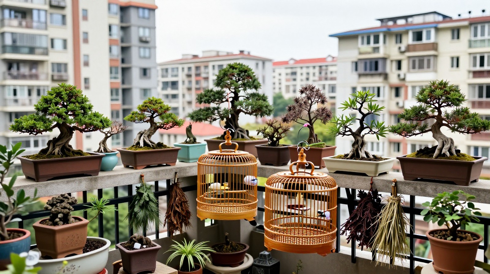 Bonsai and Birdcages: The Intricate Balcony Gardens of Urban Grandpas