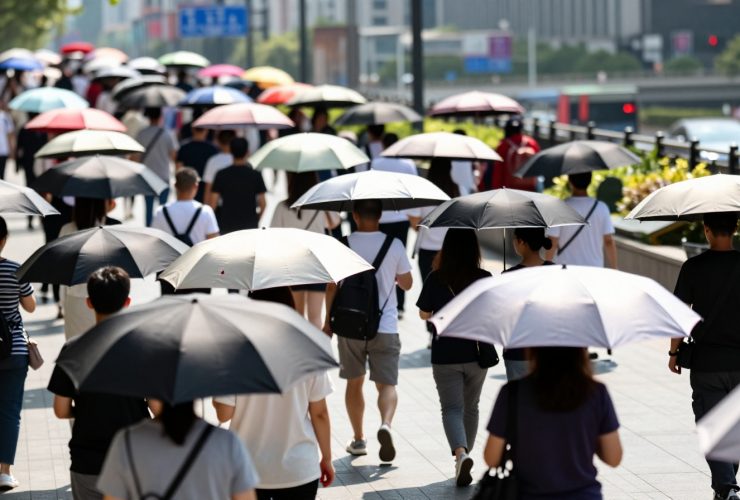 Umbrella Etiquette: Dancing Through Crowds Under the Summer Sun