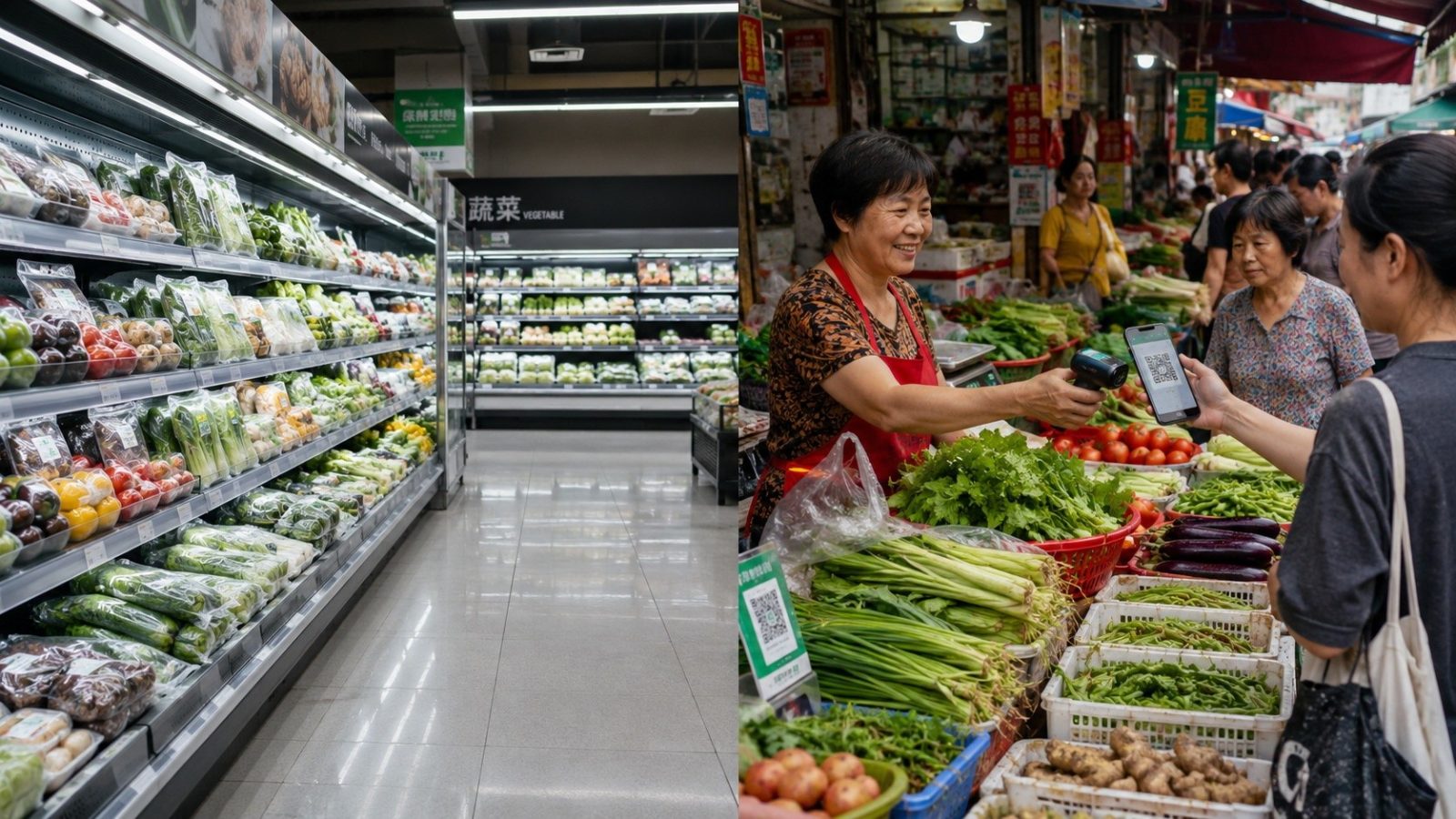 Supermarkets vs. Street Stalls: How Chinese Consumers Balance Price and Freshness