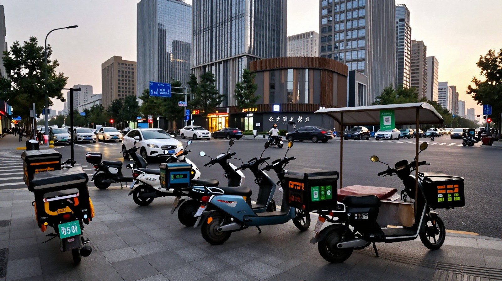 Delivery riders and mobile payment integration in a Chinese city neighborhood