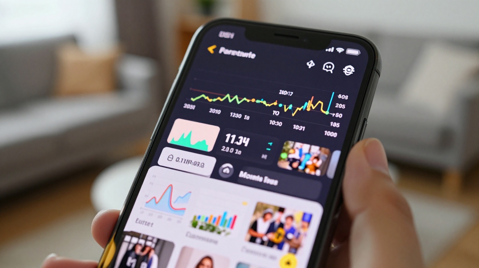 Close-up of a smartphone screen showing analytics dashboard of a Chinese short-video app, highlighting the importance of data in content creation.