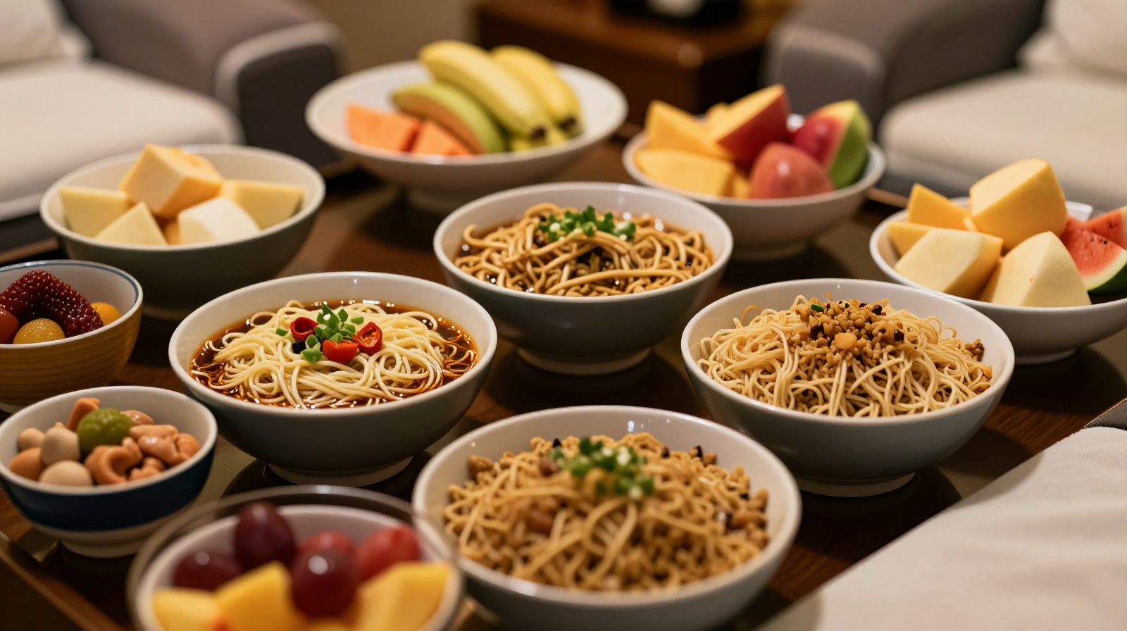Free buffet dinner available at a Chinese foot massage parlor for customers.
