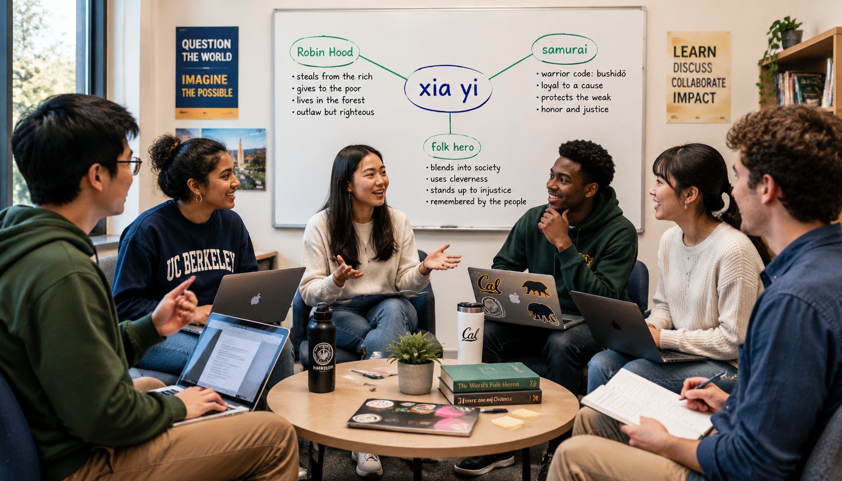 International students in China comparing xia yi to heroes from their own cultures during a wuxia class discussion