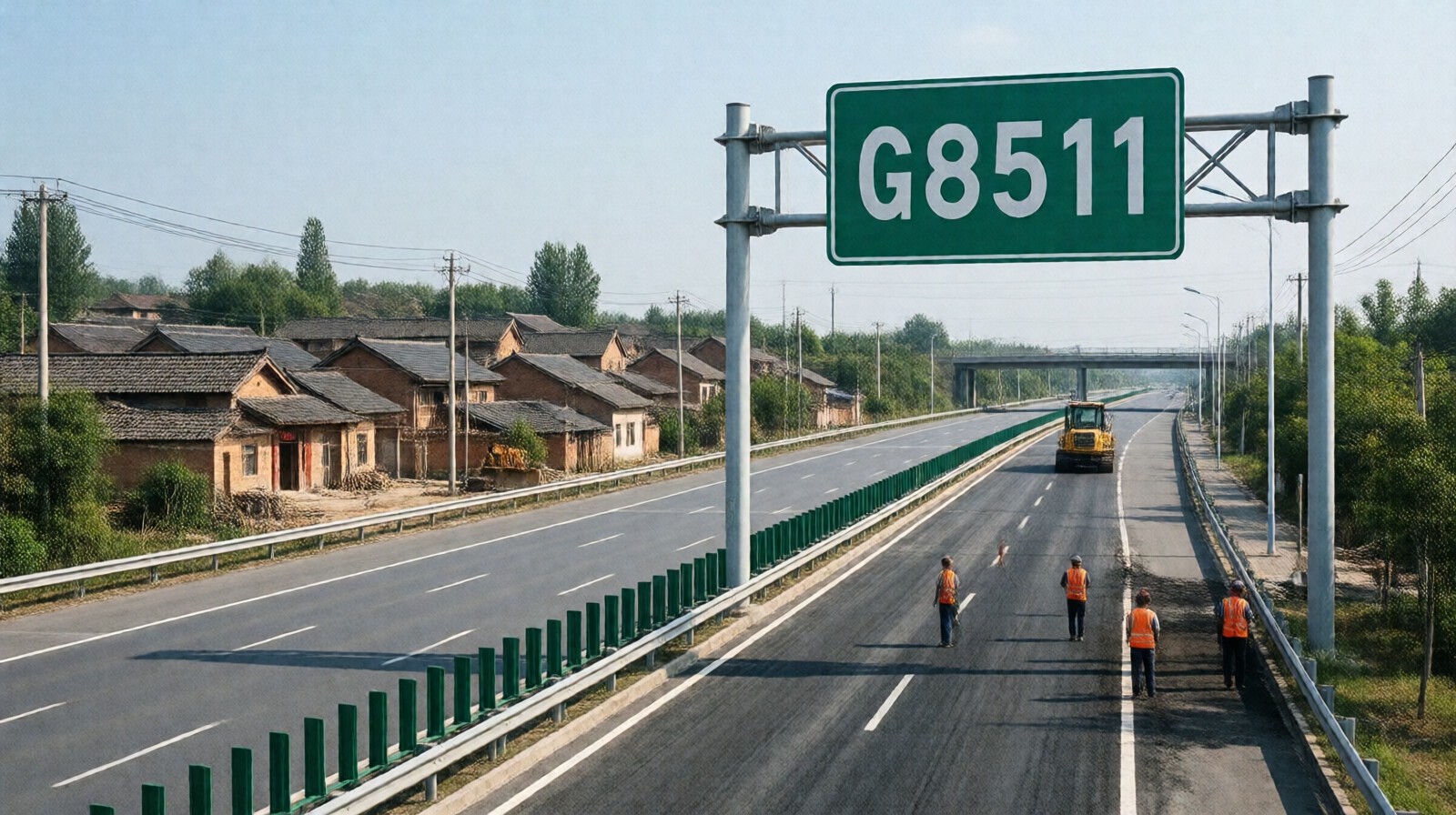 Construction of the G8511 expressway interchange near Daping Village in Yunnan, 2022