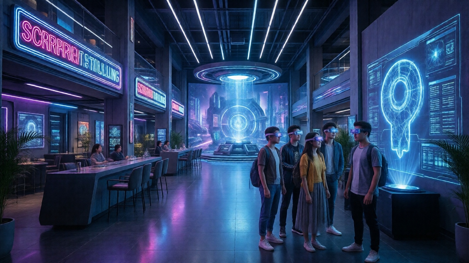 Futuristic script-killing venue using augmented reality to enhance gameplay