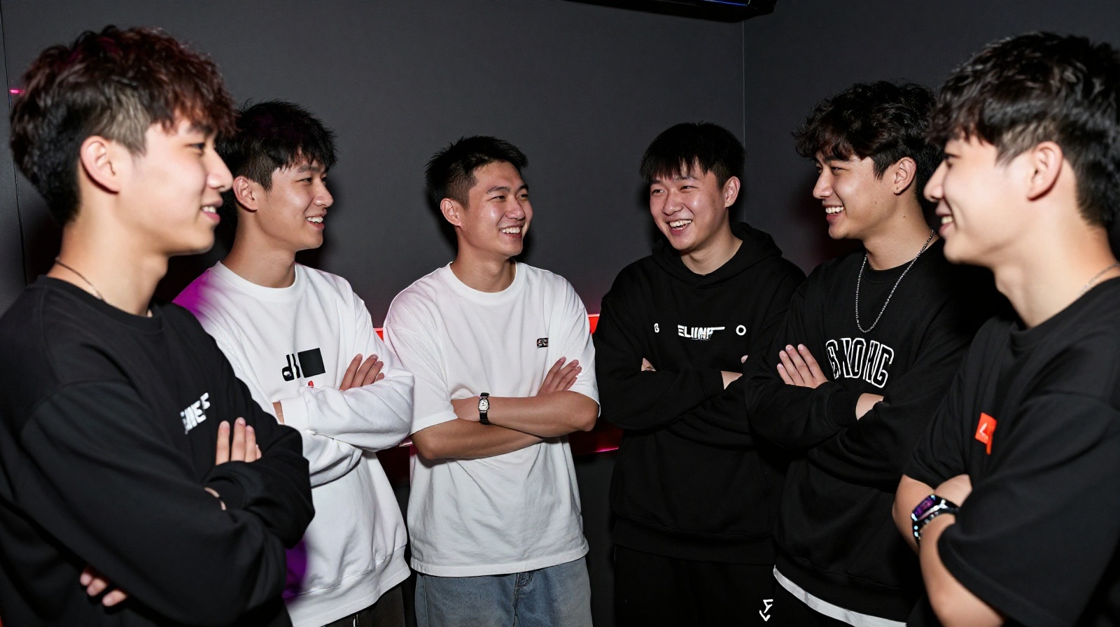 Young people socializing in a dimly lit corner of a Chongqing underground club.