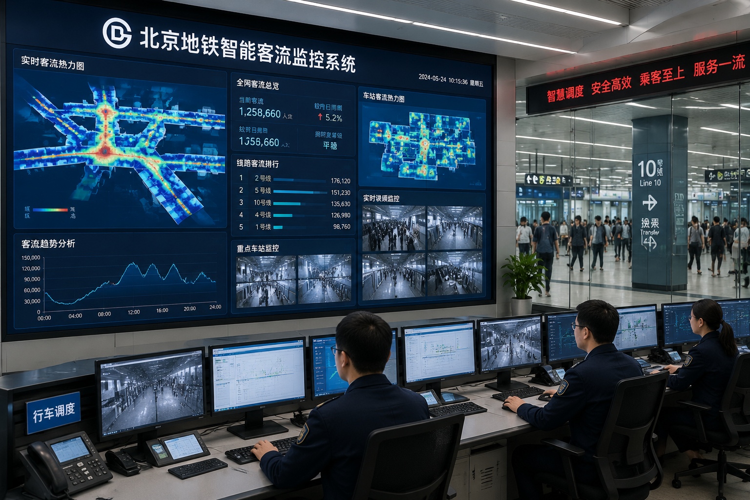 AI passenger flow monitoring system in a Beijing subway station