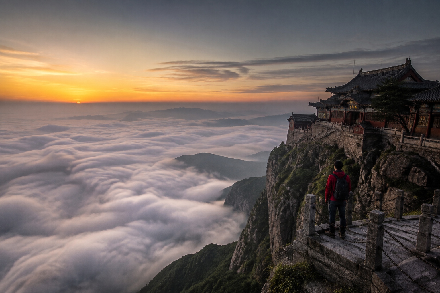 The Secret 'Sky City': Hiking Qiyun Mountain's Sea of Clouds and Taoist Roots
