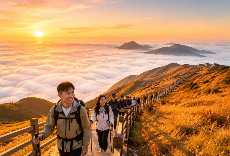 Wugong Mountain: The Golden Grassland Trek Above the Clouds