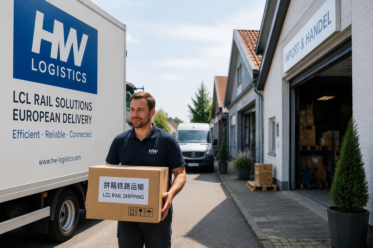 Last-mile delivery of a small rail LCL shipment to a European store warehouse