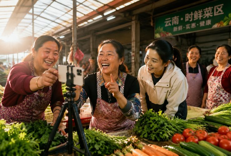 She Taught the Aunties at the Wet Market to Sell Vegetables via Livestream