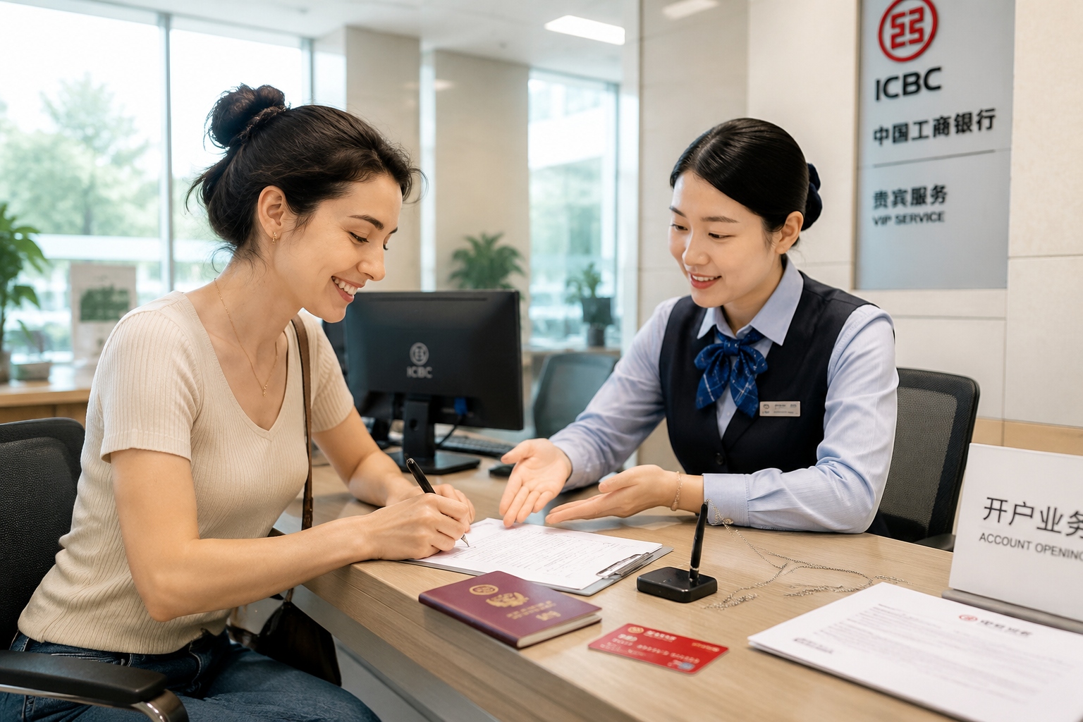 Foreign resident opening a Chinese bank account and receiving a local debit card
