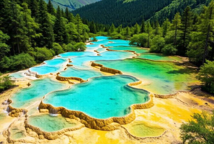 Decoding Huanglong: How Travertine Pools Get Their Colors and Terraced Shapes