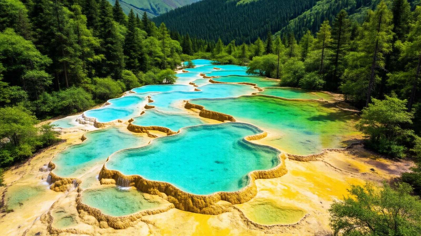Decoding Huanglong: How Travertine Pools Get Their Colors and Terraced Shapes