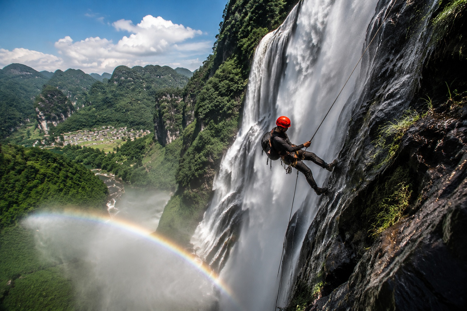 Climbing Guizhou's Waterfalls: An Adrenaline Rush and a Cultural Encounter