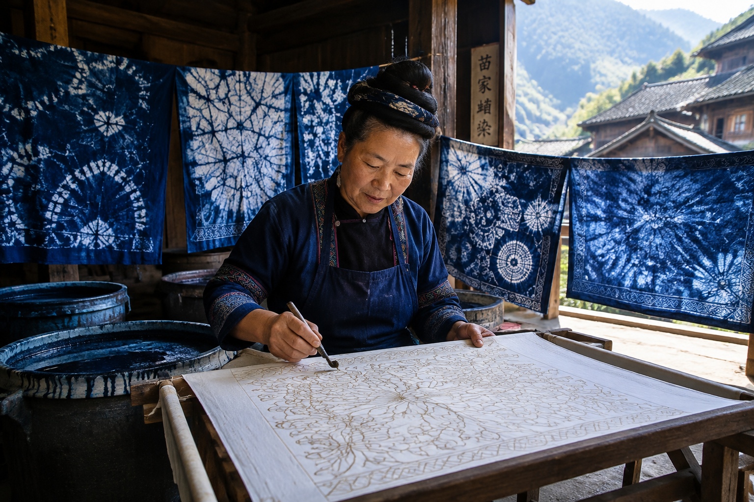 Guizhou Batik: How Plant Dyes Create Cracked-Ice Patterns