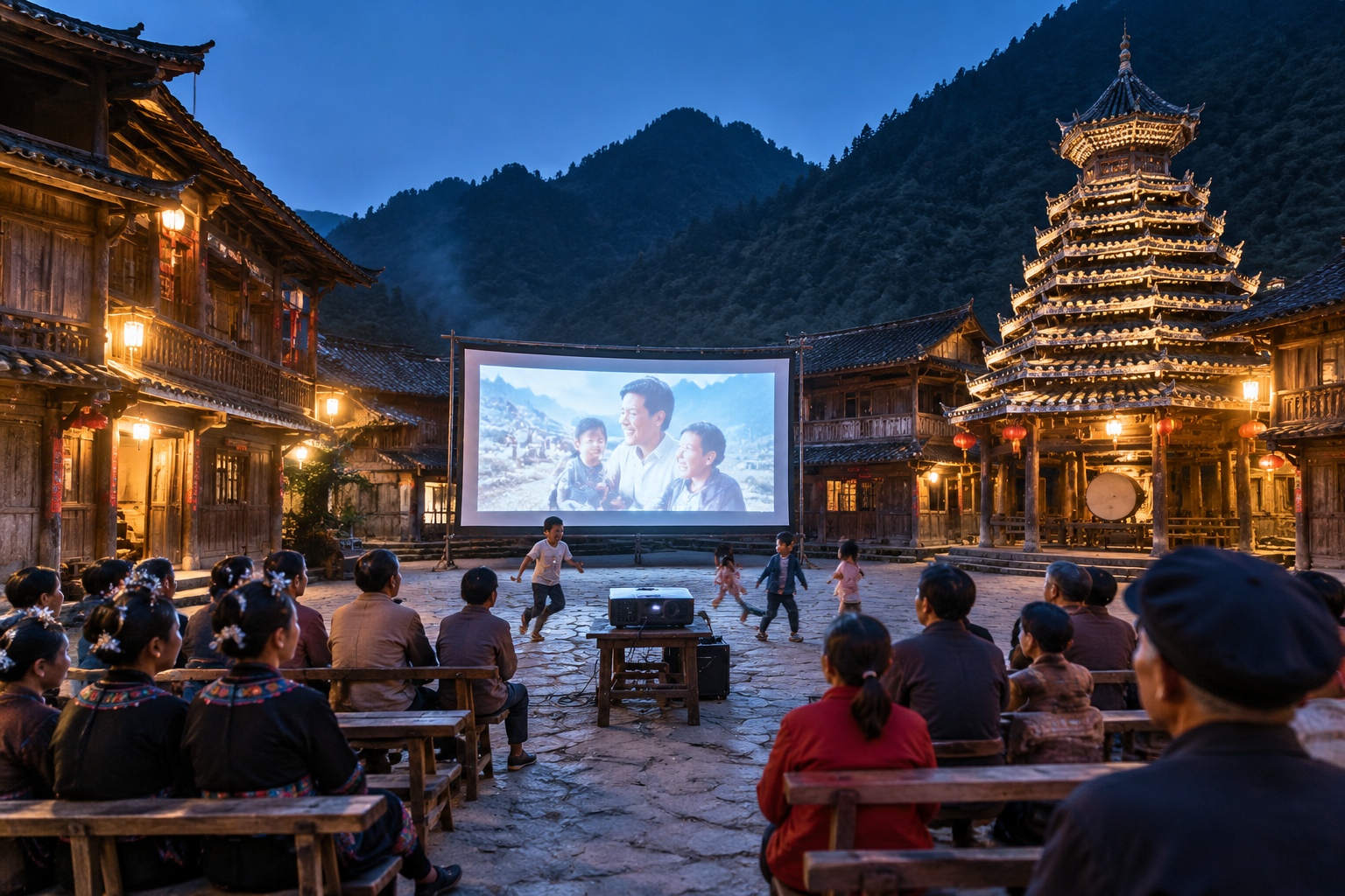In a Guizhou Miao Village, How Open-Air Movies Connect Neighbors and the Younger Generation