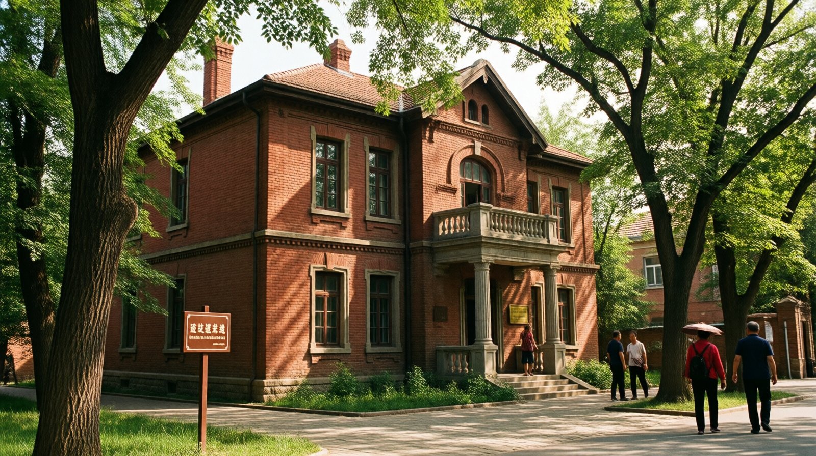 Historic red-brick villa in Beidaihe surrounded by greenery