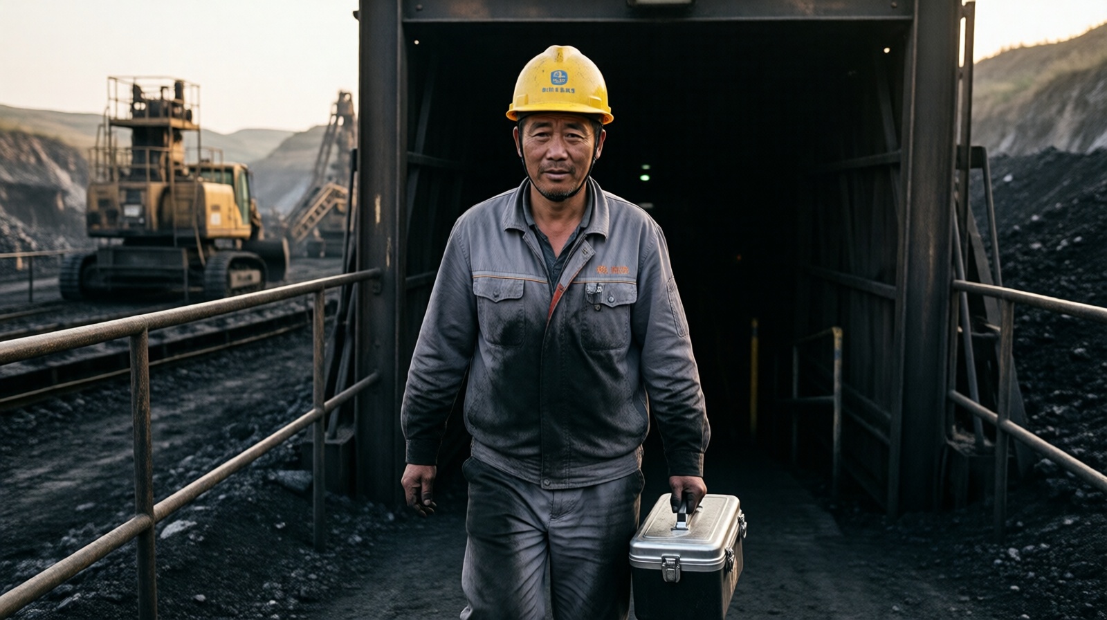 Coal miner leaving the pit at a mine in Yulin, Shaanxi