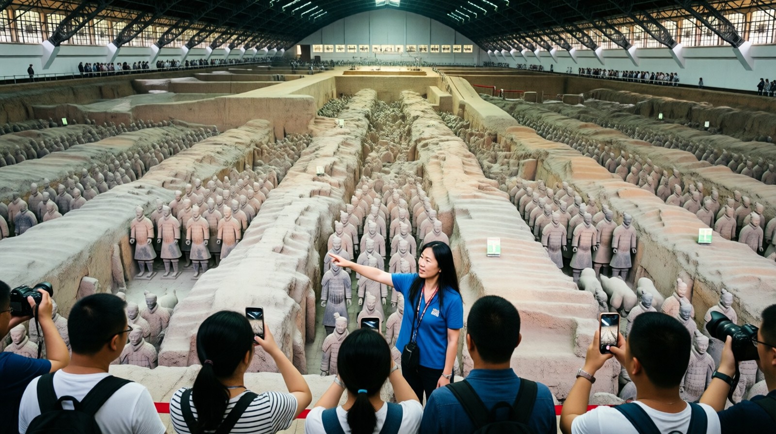 Tourists viewing the Terracotta Warriors in Xi'an