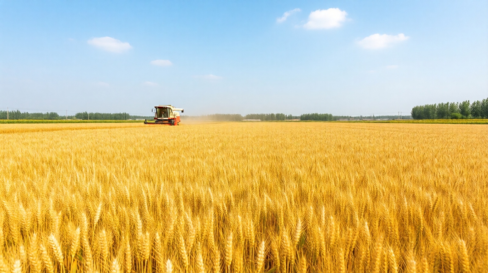 Golden wheat field in central Shaanxi Province, the main source of flour for biangbiang noodles