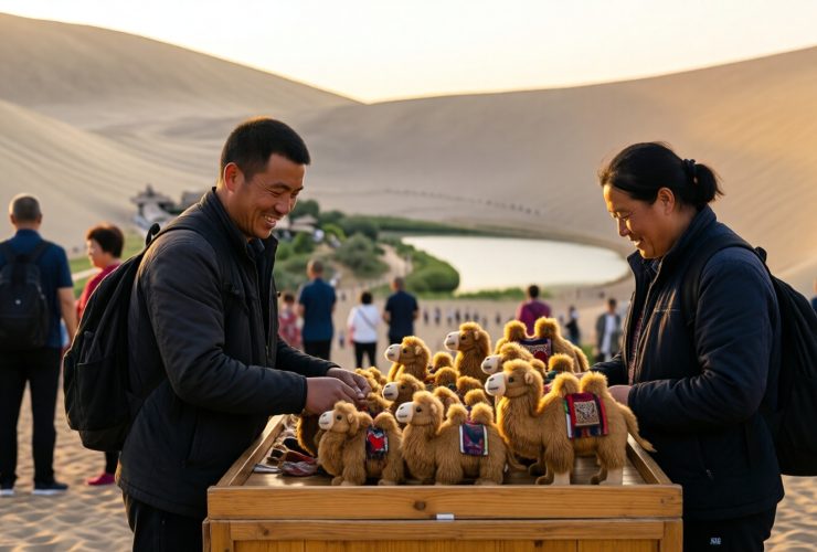Dunhuang Tourism: How Vendors Prosper by Crescent Lake
