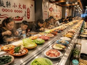 I Ate a Full Table of Fresh Ingredients for $5 at a Conveyor-Belt Hot Pot Joint